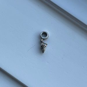 Authentic Baby Bootie Boy Pandora charm silver with blue stone dangle